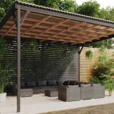 vidaXL 13 részes szürke polyrattan kerti ülőgarnitúra párnákkal kerti bútor