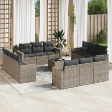 vidaXL 13 részes szürke polyrattan kerti ülőgarnitúra párnákkal kerti bútor