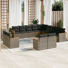 vidaXL 13 részes szürke polyrattan kerti ülőgarnitúra párnákkal kerti bútor
