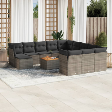 vidaXL 13 részes szürke polyrattan kerti ülőgarnitúra párnákkal kerti bútor