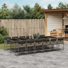 vidaXL 13 részes szürke polyrattan kerti ülőgarnitúra párnákkal kerti bútor