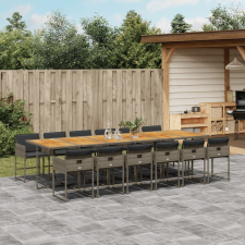 vidaXL 13 részes szürke polyrattan kerti ülőgarnitúra párnákkal kerti bútor