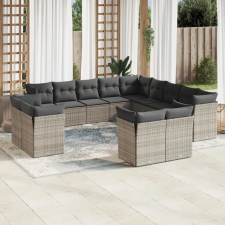 vidaXL 13 részes szürke polyrattan kerti ülőgarnitúra párnákkal kerti bútor