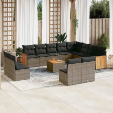 vidaXL 13 részes szürke polyrattan kerti ülőgarnitúra párnákkal kerti bútor