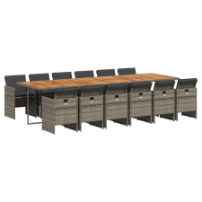 vidaXL 13 részes szürke polyrattan kerti ülőgarnitúra párnákkal (3210590) kerti bútor