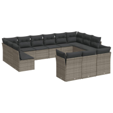 vidaXL 13 részes szürke polyrattan kerti ülőgarnitúra párnákkal (3218450) kerti bútor