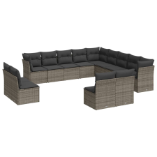 vidaXL 13 részes szürke polyrattan kerti ülőgarnitúra párnákkal (3218490) kerti bútor