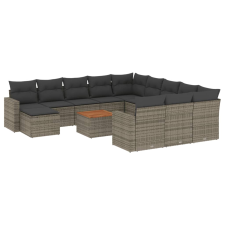 vidaXL 13 részes szürke polyrattan kerti ülőgarnitúra párnákkal (3224429) kerti bútor