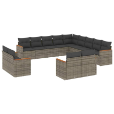 vidaXL 13 részes szürke polyrattan kerti ülőgarnitúra párnákkal (3226529) kerti bútor