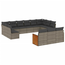 vidaXL 13 részes szürke polyrattan kerti ülőgarnitúra párnákkal (3228139) kerti bútor