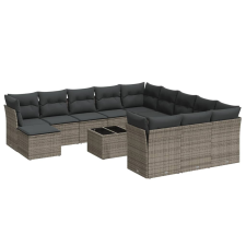 vidaXL 13 részes szürke polyrattan kerti ülőgarnitúra párnákkal (3250479) kerti bútor