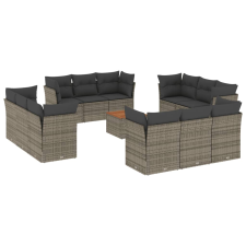 vidaXL 13 részes szürke polyrattan kerti ülőgarnitúra párnákkal (3255871) kerti bútor