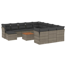 vidaXL 13 részes szürke polyrattan kerti ülőgarnitúra párnákkal (3256319) kerti bútor