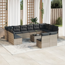 vidaXL 13 részes világosszürke polyrattan kerti ülőgarnitúra párnákkal kerti bútor