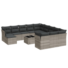 vidaXL 13 részes világosszürke polyrattan kerti ülőgarnitúra párnákkal (3250481) kerti bútor