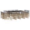 vidaXL 13részes vegyes bézs polyrattan kerti étkezőgarnitúra párnákkal (3210864)