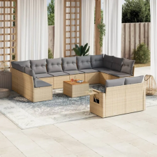 vidaXL 13részes vegyes bézs polyrattan kerti ülőgarnitúra párnákkal kerti bútor