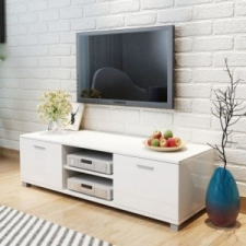 vidaXL 140x40,3x34,7 cm TV szekrény magasfényű fehér bútor