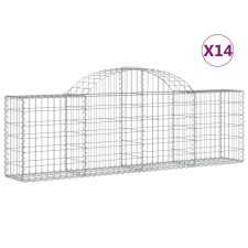 vidaXL 14 db íves horganyzott vas gabion kosár 200x30x60/80 cm (3146080) kerti tárolás