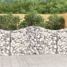 vidaXL 14 db íves horganyzott vas gabion kosár 200x50x100/120 cm kerti tárolás