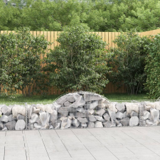 vidaXL 14 db íves horganyzott vas gabion kosár 200x50x40/60 cm kerti dekoráció