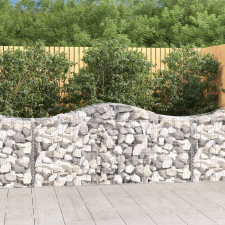 vidaXL 14 db íves horganyzott vas gabion kosár 200x50x80/100 cm kerti dekoráció