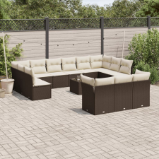 vidaXL 14 részes barna polyrattan kerti ülőgarnitúra párnákkal kerti bútor