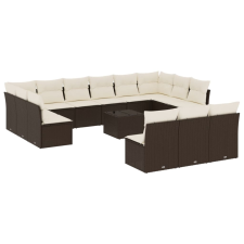 vidaXL 14 részes barna polyrattan kerti ülőgarnitúra párnákkal (3218403) kerti bútor