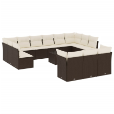 vidaXL 14 részes barna polyrattan kerti ülőgarnitúra párnákkal (3250302) kerti bútor
