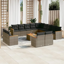 vidaXL 14 részes szürke polyrattan kerti ülőgarnitúra párnákkal kerti bútor