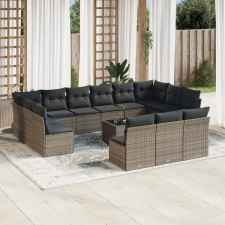 vidaXL 14 részes szürke polyrattan kerti ülőgarnitúra párnákkal kerti bútor