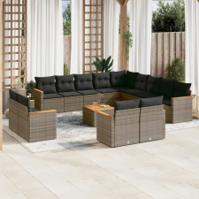 vidaXL 14 részes szürke polyrattan kerti ülőgarnitúra párnákkal kerti bútor