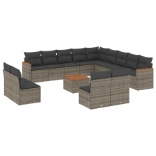 vidaXL 14 részes szürke polyrattan kerti ülőgarnitúra párnákkal (3258896) kerti bútor
