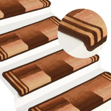 vidaXL 15 db barna öntapadó lépcsőszőnyeg 65 x 25 cm lakástextília