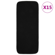 vidaXL 15 db fekete csúszásmentes lépcsőszőnyeg 60 x 25 cm lakástextília