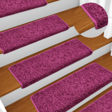 vidaXL 15 db ibolyaszín lépcsőszőnyeg 65x21x4 cm lakástextília
