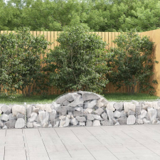 vidaXL 15 db íves horganyzott vas gabion kosár 200x30x40/60 cm kerti dekoráció