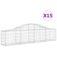 vidaXL 15 db íves horganyzott vas gabion kosár 200x30x40/60 cm (3145380) kerti tárolás