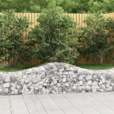 vidaXL 15 db íves horganyzott vas gabion kosár 200x50x40/60 cm kerti tárolás
