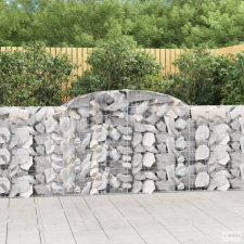 vidaXL 15 db íves horganyzott vas gabion kosár 300 x 30 x 100/120 cm kerti tárolás