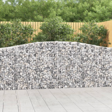 vidaXL 15 db íves horganyzott vas gabion kosár 400x30x100/120 cm kerti tárolás