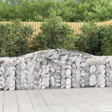 vidaXL 15 db íves horganyzott vas gabion kosár 400x30x100/120 cm kerti tárolás