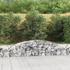 vidaXL 15 db íves horganyzott vas gabion kosár 400x50x40/60 cm kerti dekoráció