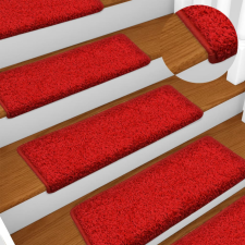 vidaXL 15 db piros lépcsőszőnyeg 65x21x4 cm lakástextília