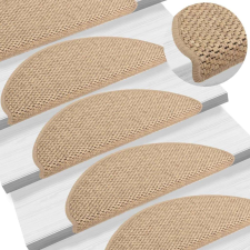vidaXL 15 db szizál hatású homokszínű öntapadó lépcsőszőnyeg 65x21x4cm lakástextília