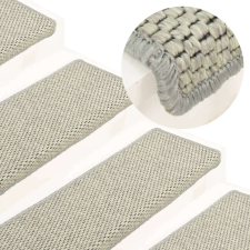 vidaXL 15 db szizál hatású szürke öntapadó lépcsőszőnyeg 65x21x4 cm lakástextília
