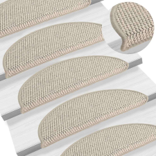 vidaXL 15 db szizál hatású tópszínű öntapadó lépcsőszőnyeg 56x17x3 cm lakástextília