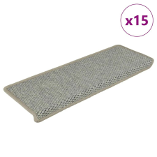 vidaXL 15 db szizál hatású zöld öntapadó lépcsőszőnyeg 65x21x4 cm lakástextília