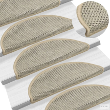 vidaXL 15 db szizálhatású világoszöld öntapadó lépcsőszőnyeg 56x17x3cm lakástextília