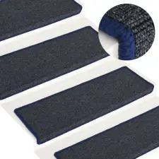 vidaXL 15 db szürke-kék lépcsőszőnyeg 65 x 25 cm lakástextília